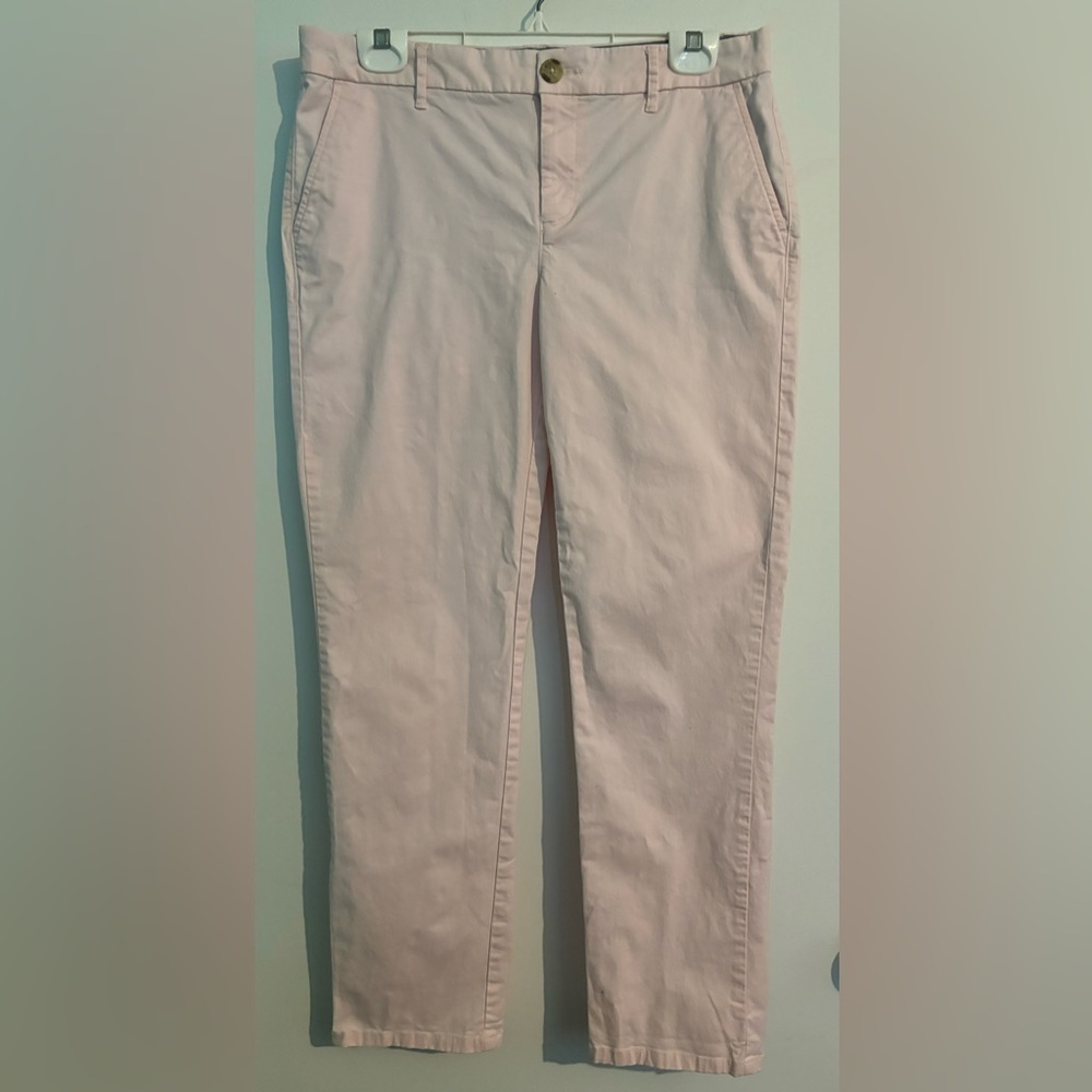 Tommy Hilfiger Womens‎ Pink 8 Cotton Stretch Twill Midrise Straight Leg Career